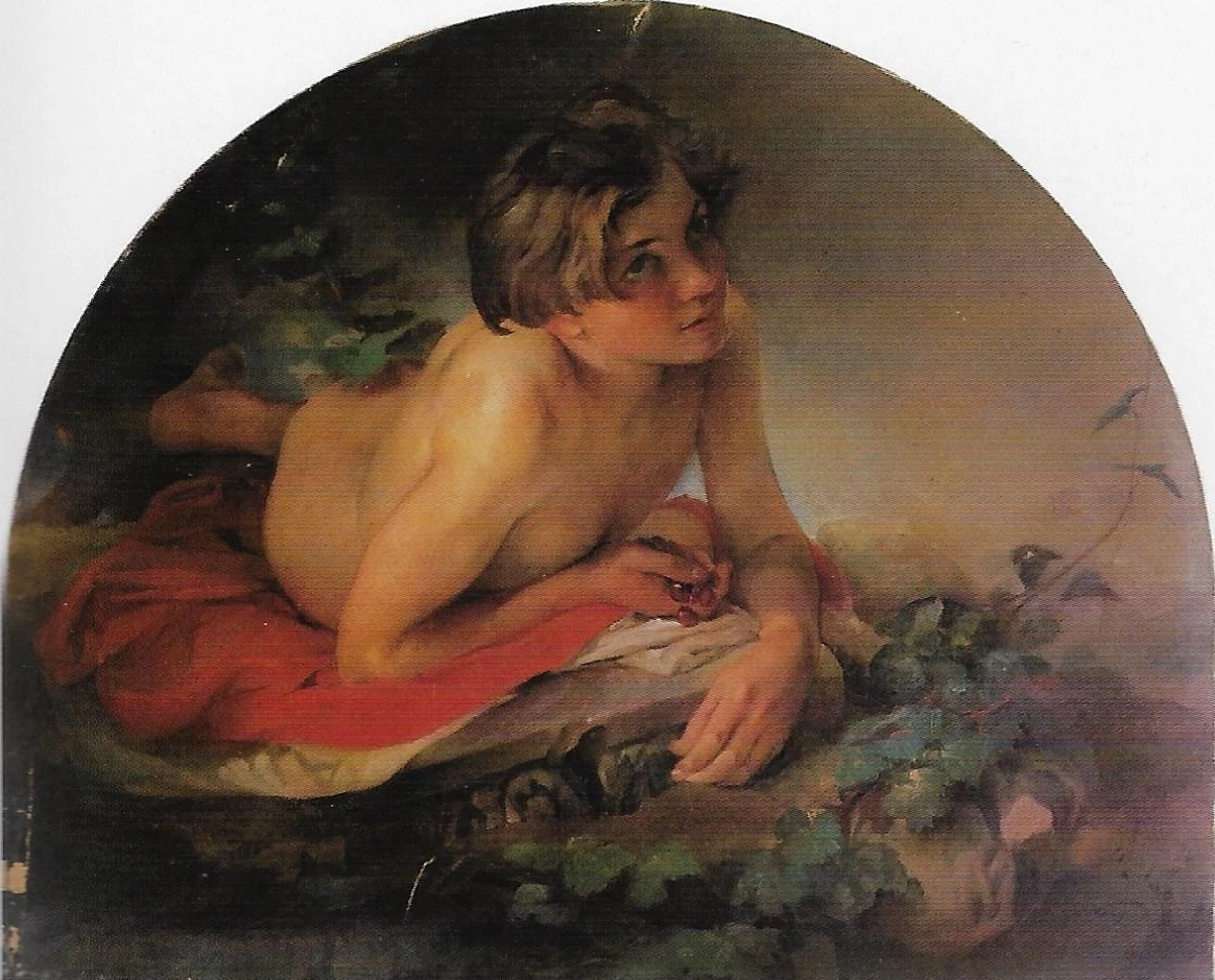 Figura di giovinetto - sala di Prometeo, Villa Testori, Olginate